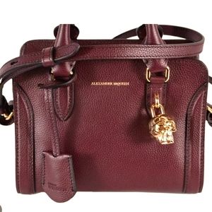 Alexander McQueen Bordeaux Leather Padlock Bag